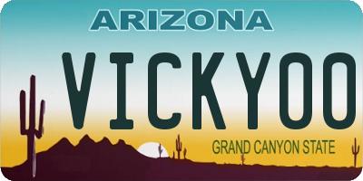 AZ license plate VICKY00