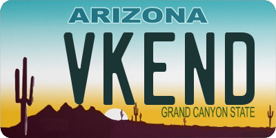 AZ license plate VKEND