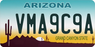 AZ license plate VMA9C9A