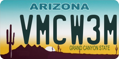 AZ license plate VMCW3M