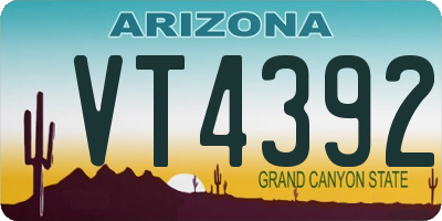 AZ license plate VT4392