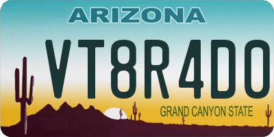 AZ license plate VT8R4D0