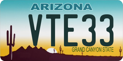 AZ license plate VTE33