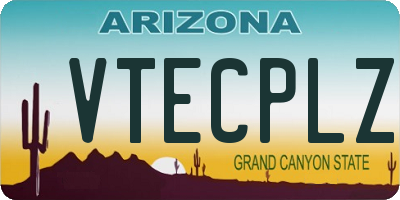 AZ license plate VTECPLZ