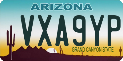 AZ license plate VXA9YP