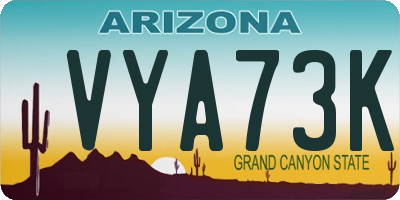 AZ license plate VYA73K