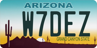 AZ license plate W7DEZ