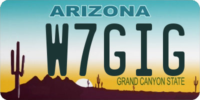 AZ license plate W7GIG