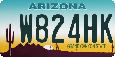 AZ license plate W824HK