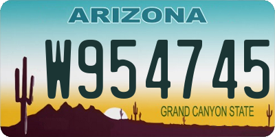 AZ license plate W954745