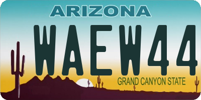 AZ license plate WAEW44