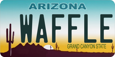 AZ license plate WAFFLE