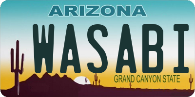 AZ license plate WASABI