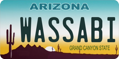 AZ license plate WASSABI