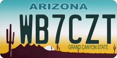 AZ license plate WB7CZT