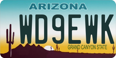 AZ license plate WD9EWK