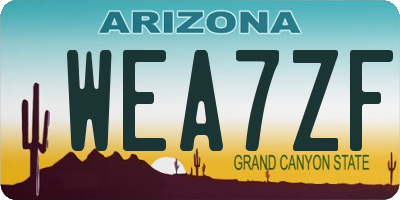 AZ license plate WEA7ZF