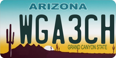 AZ license plate WGA3CH