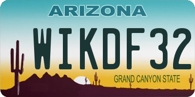 AZ license plate WIKDF32