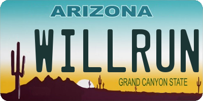 AZ license plate WILLRUN