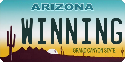 AZ license plate WINNING