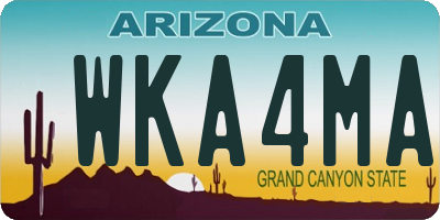 AZ license plate WKA4MA