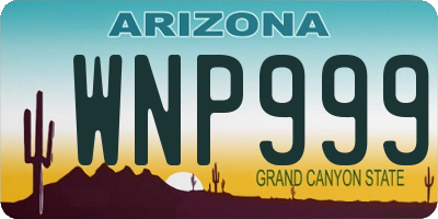 AZ license plate WNP999