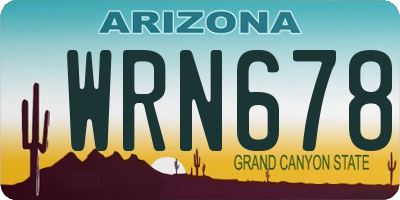 AZ license plate WRN678