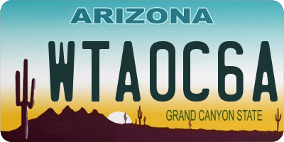 AZ license plate WTA0C6A