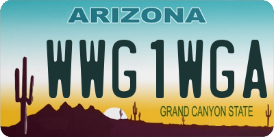 AZ license plate WWG1WGA