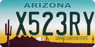 AZ license plate X523RY