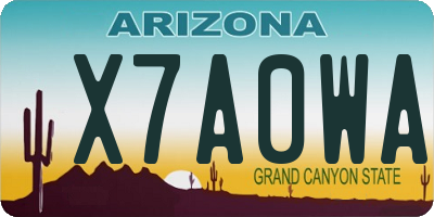 AZ license plate X7A0WA