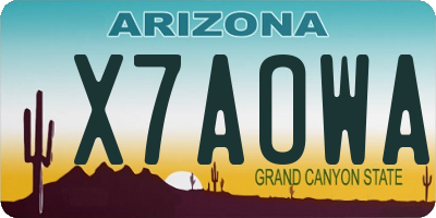 AZ license plate X7AOWA