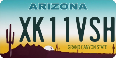 AZ license plate XK11VSH