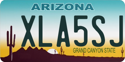 AZ license plate XLA5SJ