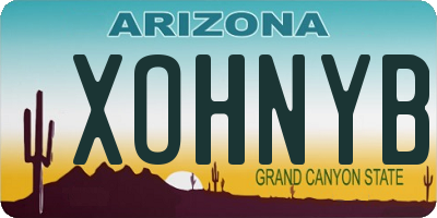 AZ license plate XOHNYB