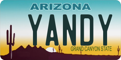 AZ license plate YANDY