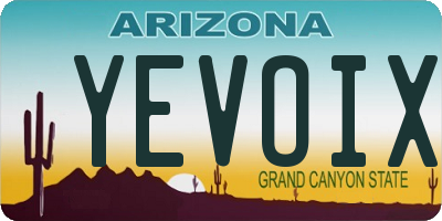 AZ license plate YEVOIX