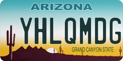 AZ license plate YHLQMDG