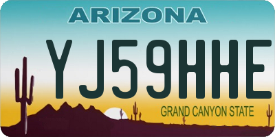 AZ license plate YJ59HHE