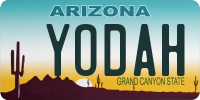 AZ license plate YODAH