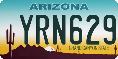 AZ license plate YRN629