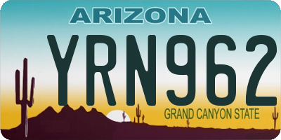 AZ license plate YRN962