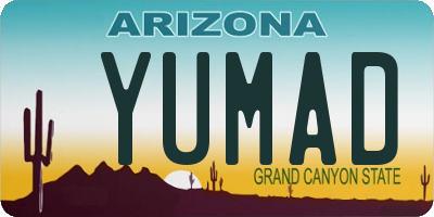 AZ license plate YUMAD