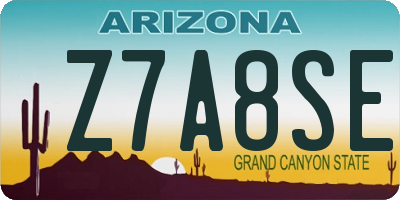 AZ license plate Z7A8SE