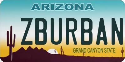 AZ license plate ZBURBAN