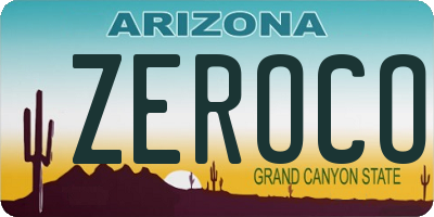 AZ license plate ZEROCO
