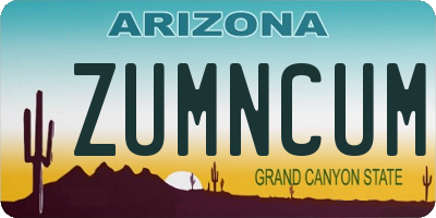 AZ license plate ZUMNCUM