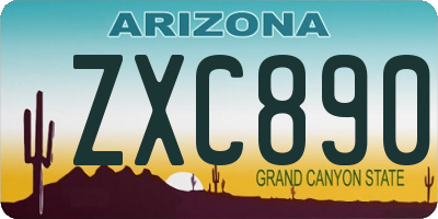 AZ license plate ZXC890