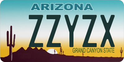 AZ license plate ZZYZX